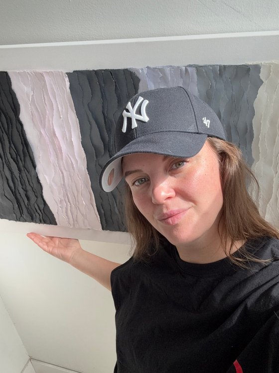 Minimalist Black and Gray Textured Abstract