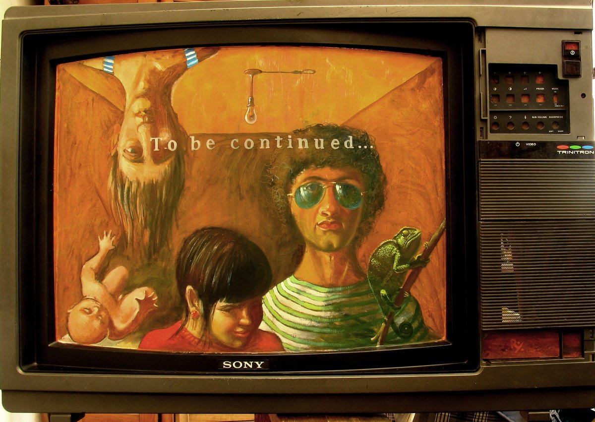 Urban And Pop Abstract Painting By Serhiy Roy, 31 X 22", To Be Continued, Original Artwork