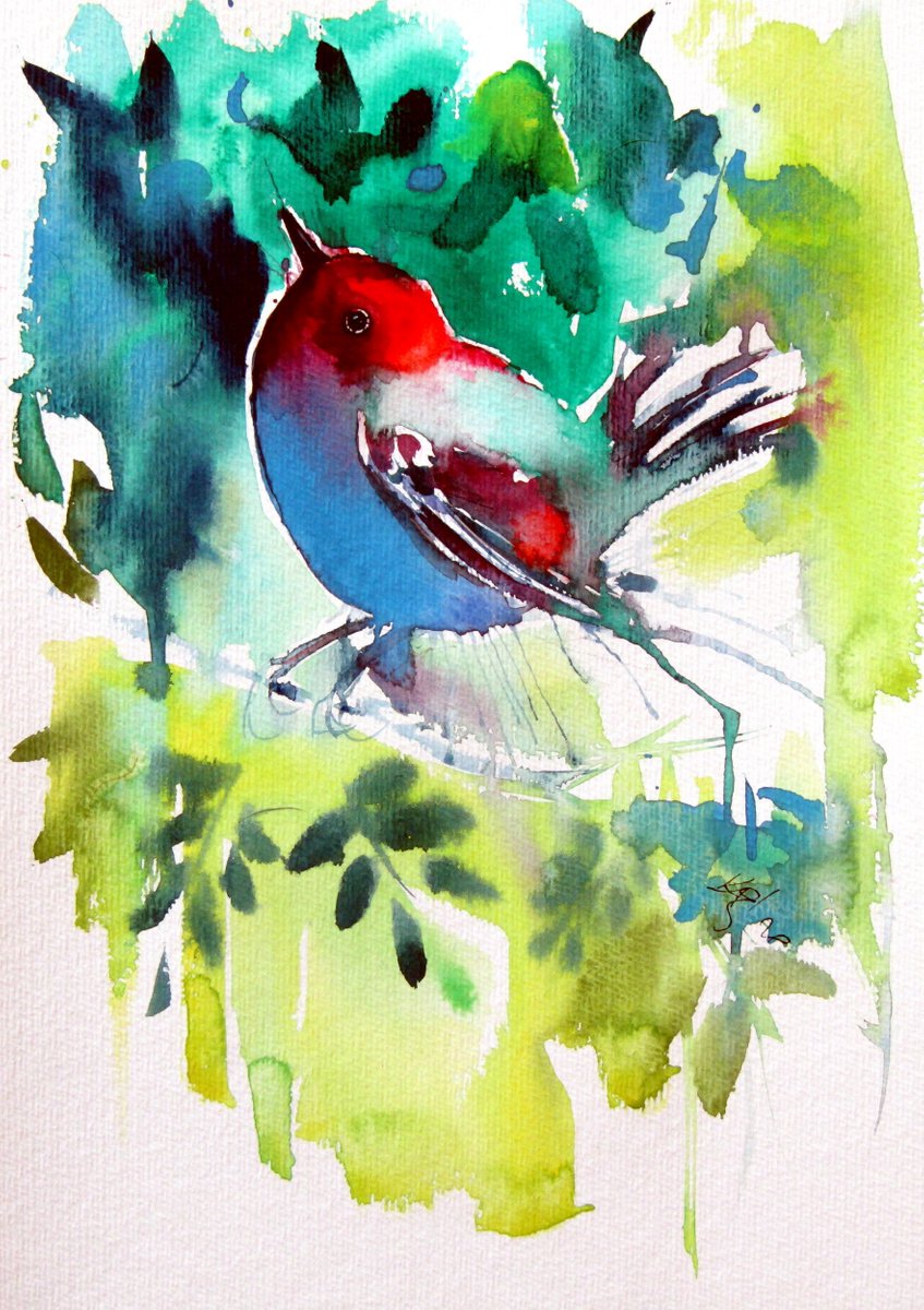 Bird in the garden /35 x 25 cm/ by Kovcs Anna Brigitta