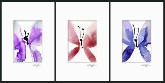 Butterfly Joy 2020 Collection 2 - 3 Paintings by Kathy Morton Stanion