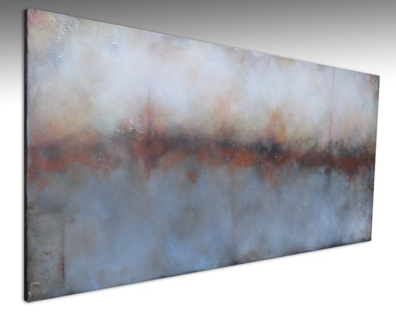 grey white and rust  (140 x 70 cm)