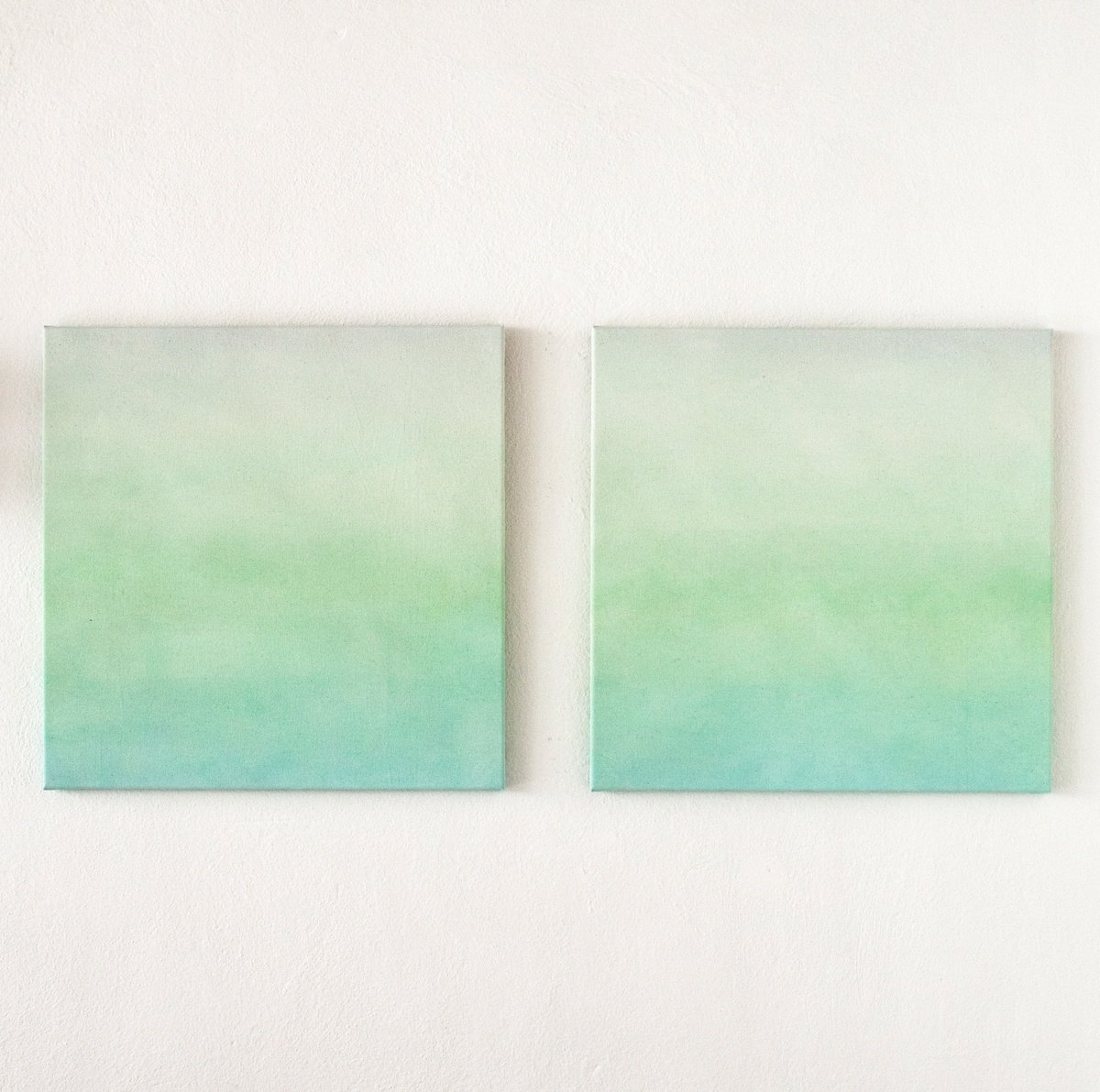 Expressive Abstract Oil Painting By Petr Johan Marek, 47 X 24", Green & White, Original Artwork