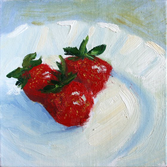 Strawberry Trio... /  ORIGINAL PAINTING