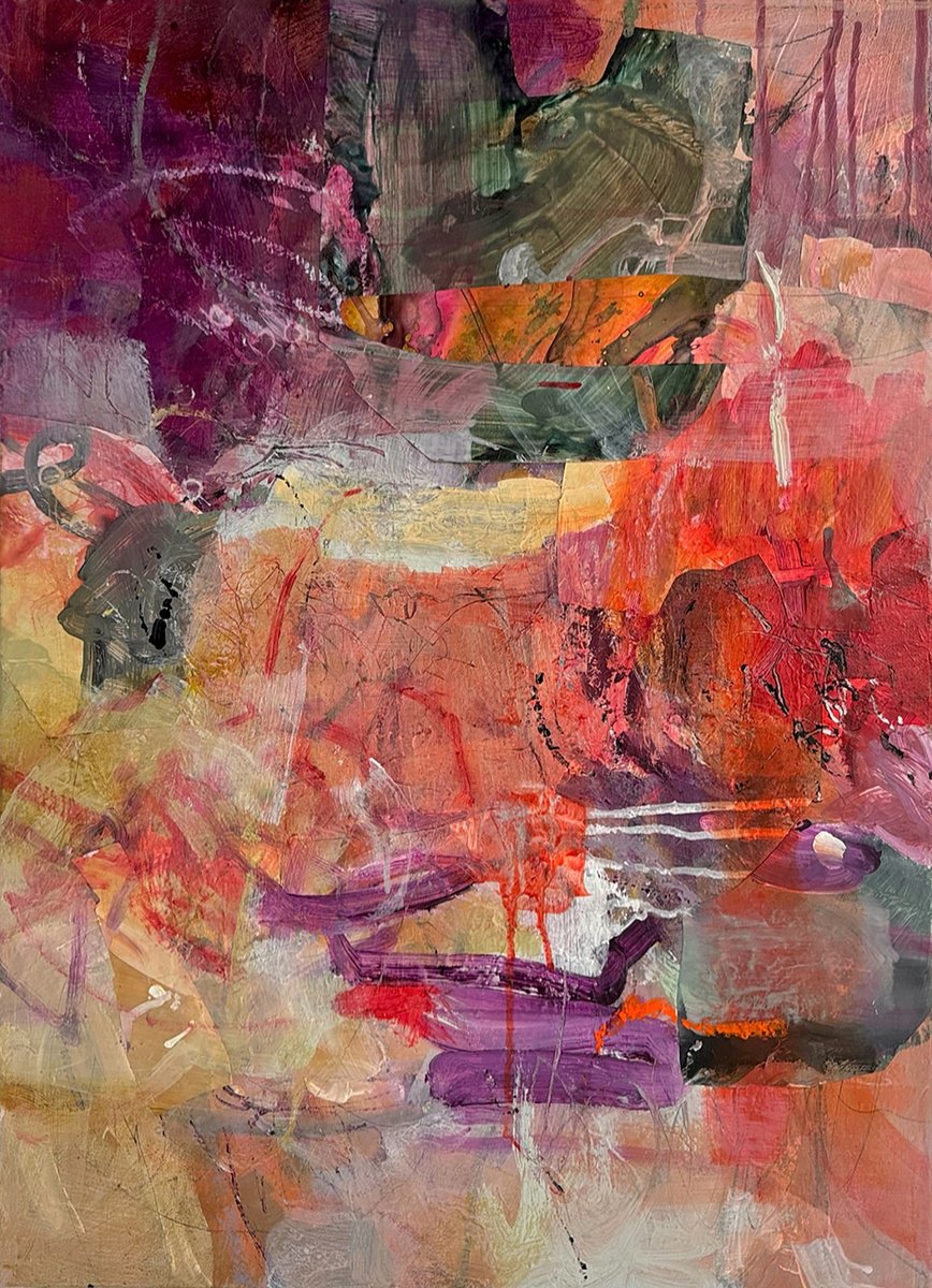 Organic Abstract Painting By Anna Rolskaya, 20 X 28, Dawn Of Time, Original Artwork