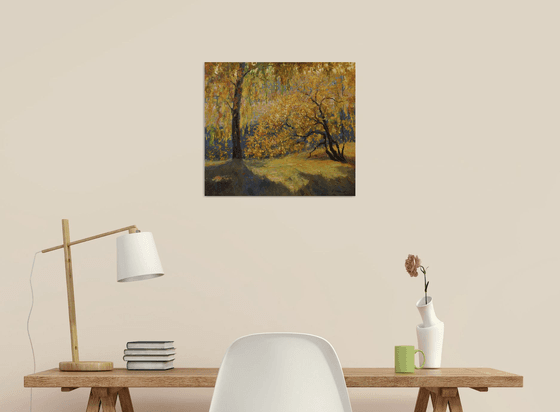 Sunlight autumn landscape painting