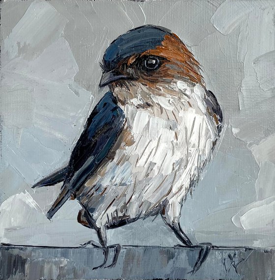 Swallow bird painting mini art