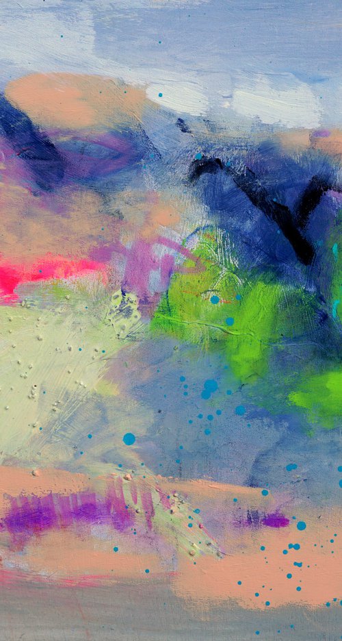 Leap of Faith 14x11" Small Abstract Expressionist Painting by Kerri McCabe