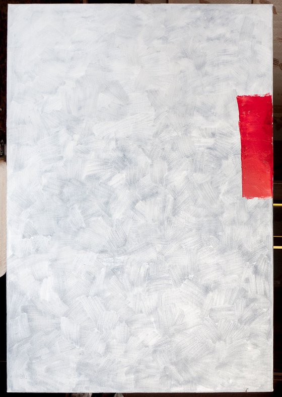 Red and White. xl large abstract painting