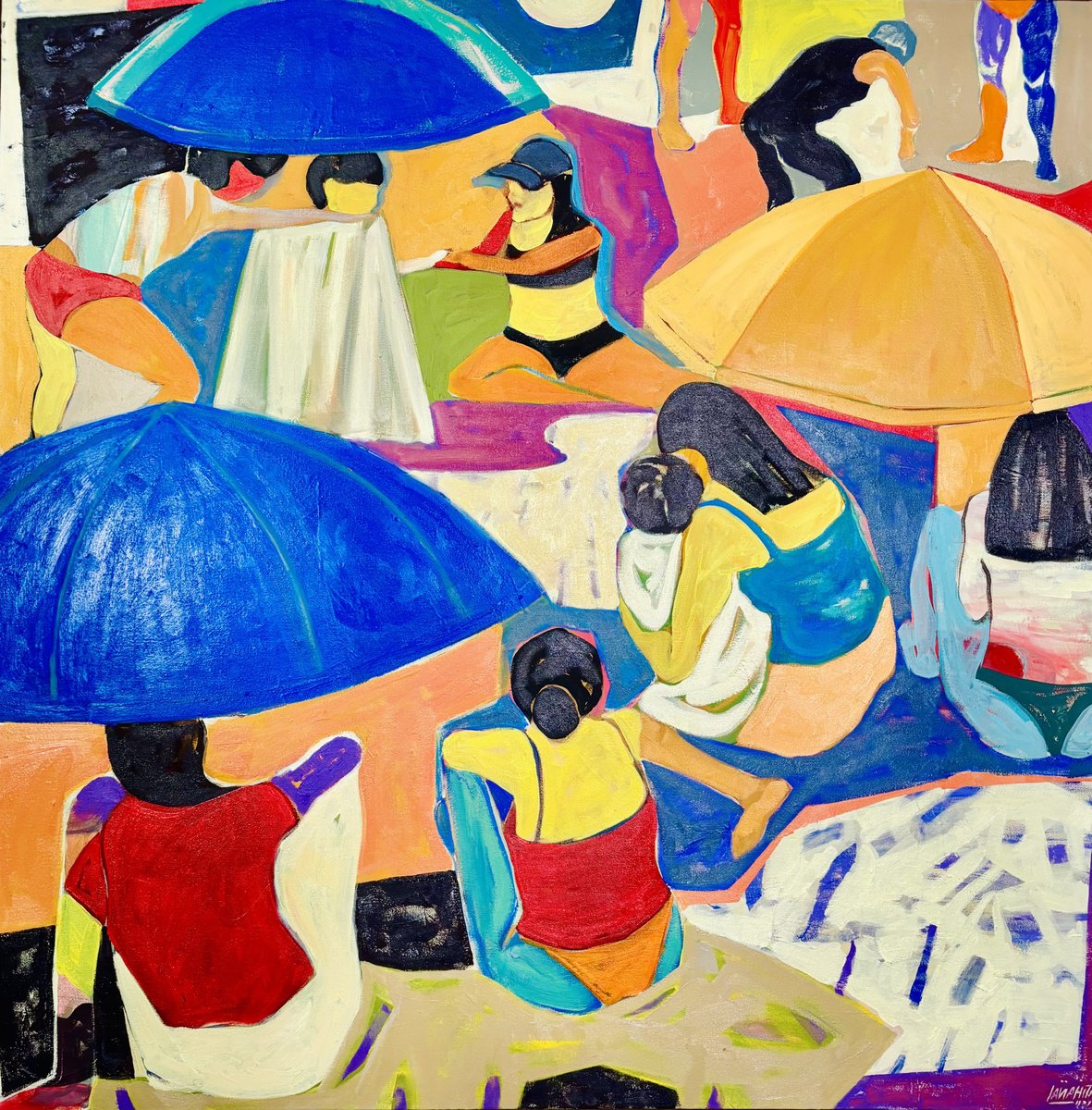 Expressive Oil Painting , Proximity By Anahita Amouzegar, 41 X 41, Artwork For Sale On Artfinder