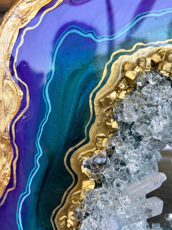 Geode Slice "Malachite purple"