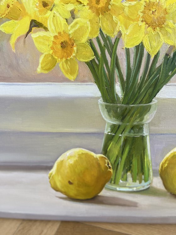 Still Life with Daffodils and Lemons