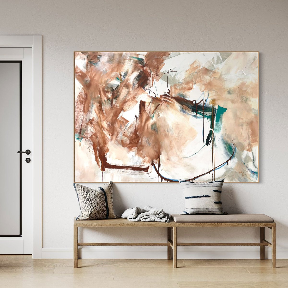 Expressive Abstract Acrylic Painting By Cheryl Harrison, 67 X 47, Haven, Original Artwork