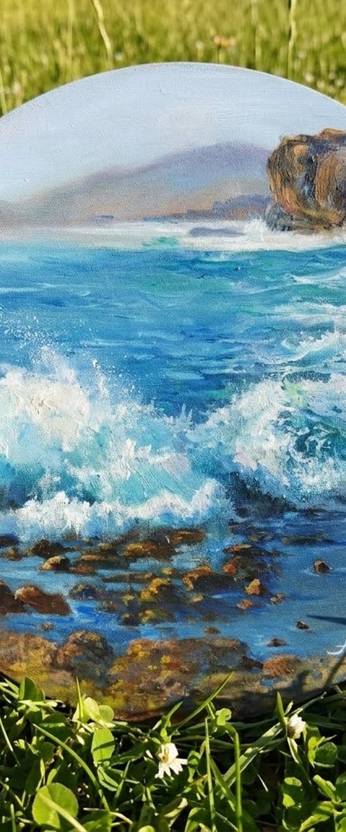 Crashing Waves at the Rocky Shore by Ann Krasikova