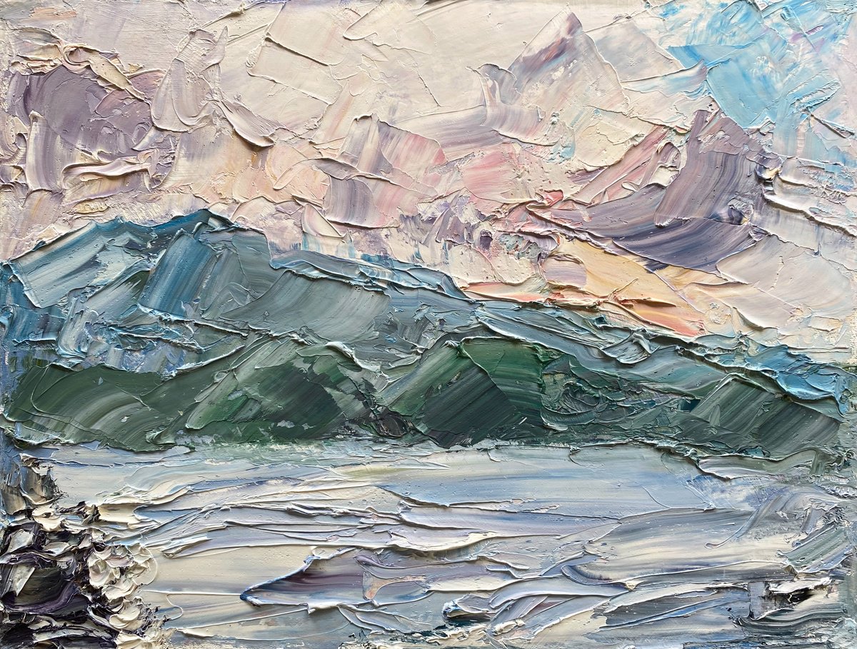 Padang Bai Sunset Study By Mily Art, 16 X 12, Artwork For Sale On Artfinder