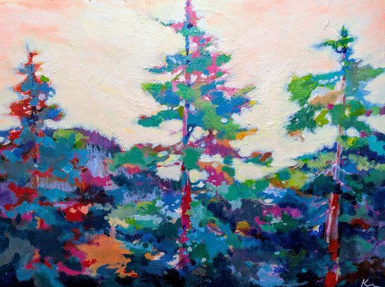 The forest through the trees.