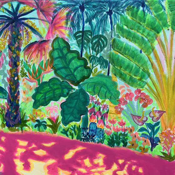 Pink Shadows By The Pool