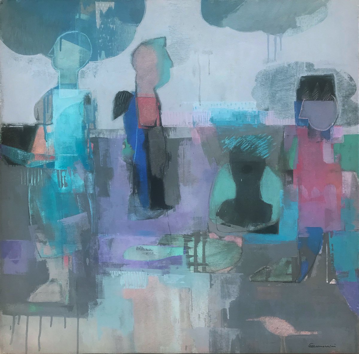 Painting , Sono Solo Le Nuvole By Marcello Carrozzini, 31 X 31, Artwork For Sale On Artfinder