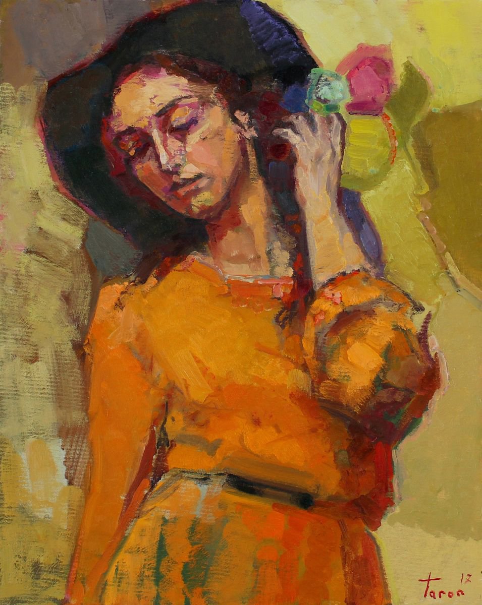 Girl with hat by Taron Khachatryan