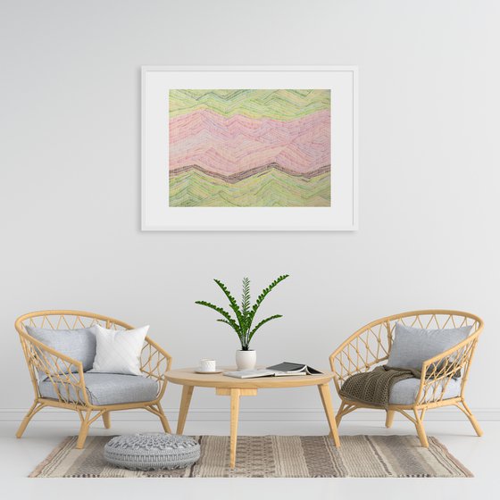 Abstract watercolor spring landscape