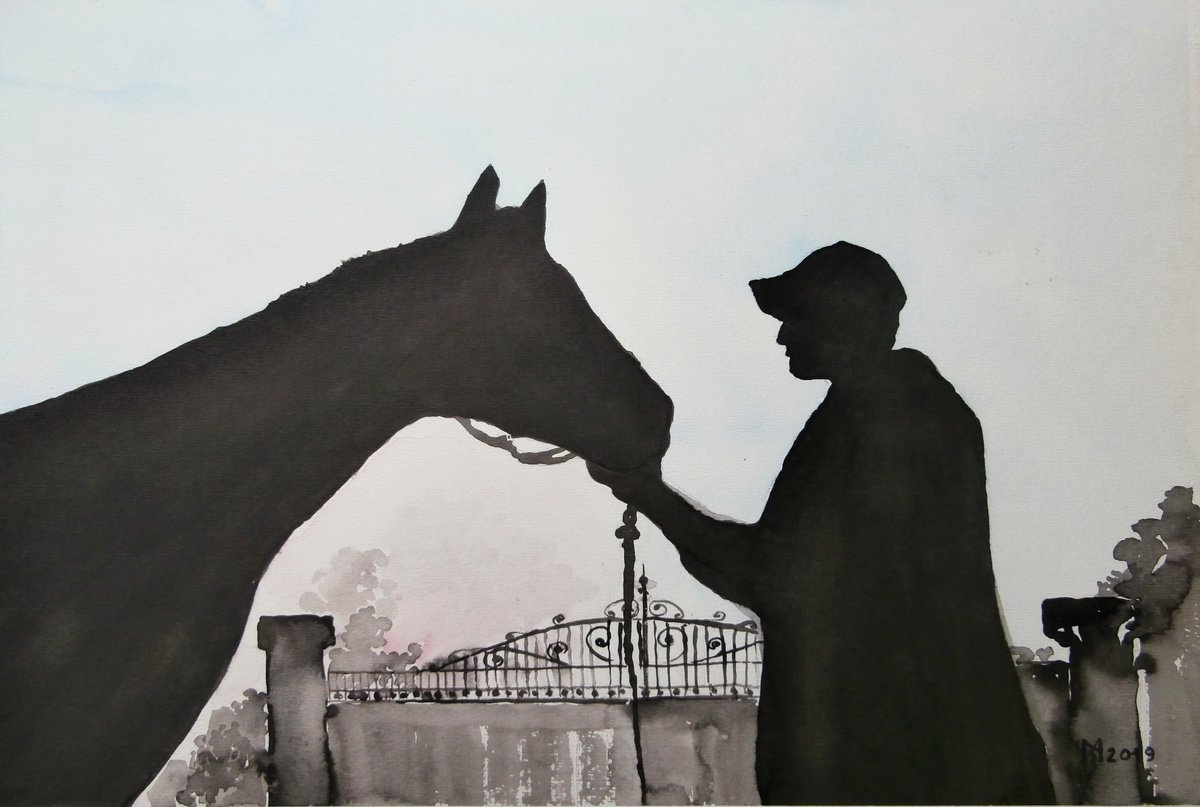 Illustrative Portrait Painting By Zoran Mihajlovic Muza, 16 X 11", Loyatly, Original Artwork