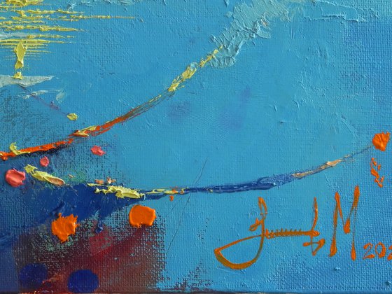 "Shimmering the Bay" Original painting Oil on canvas Abstract Landscape