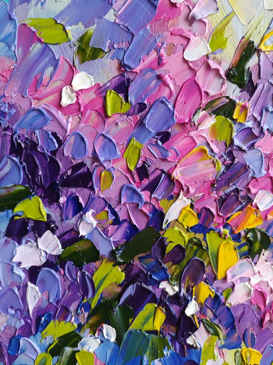 Spring soon - oil painting, lilac, lilac bouquet, flowers, flowers oil painting