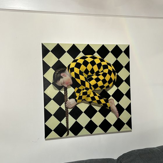 Original oil painting Equilibrist