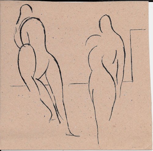 Two Nudes, 19x19 cm by Frederic Belaubre