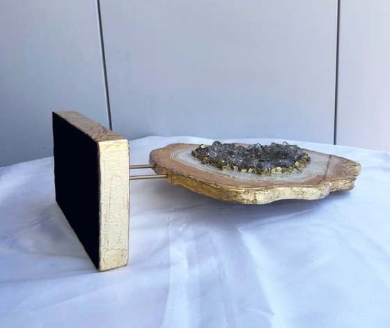 Geode Slice White Pearl & Gold