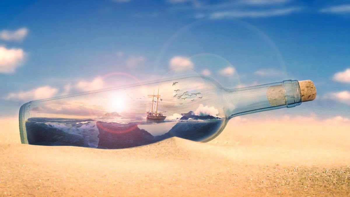 Ship in a bottle by Gaz Prescott