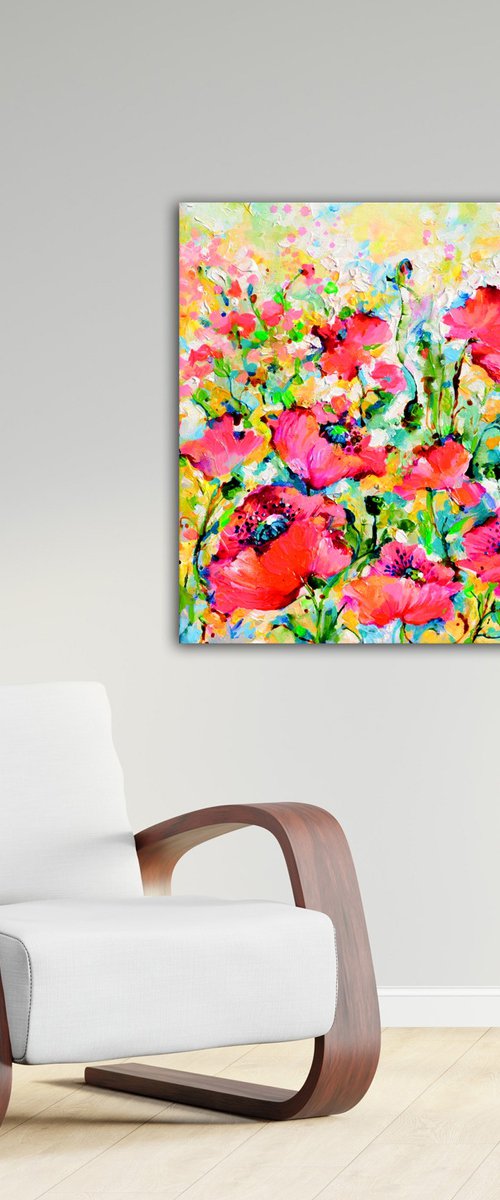 Red Opium Poppy Field by Soos Roxana Gabriela