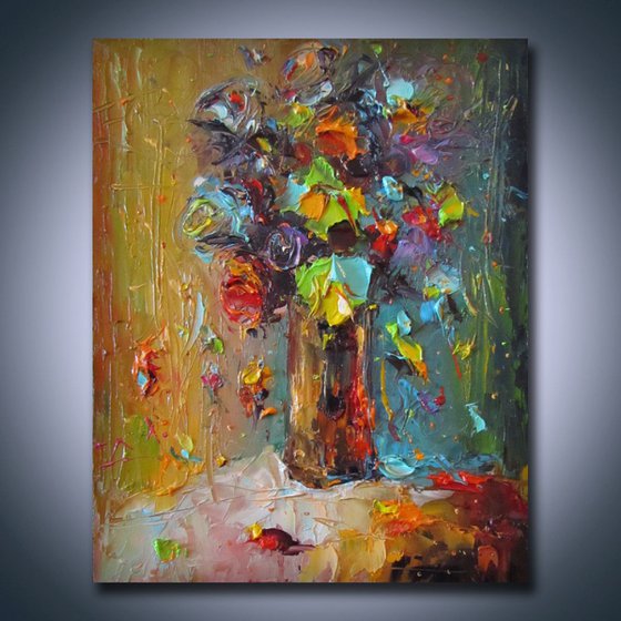 Prediction for spring, Oil painting on board, free shipping