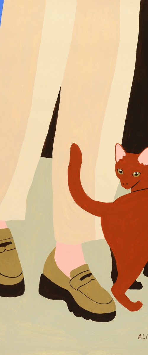 Woman and cat by Alícia Gómez