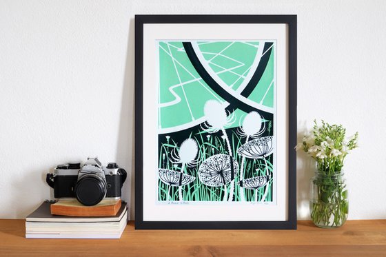 2 Brave Wheels, Bicycle with Flowers Poster Cycling Art Print