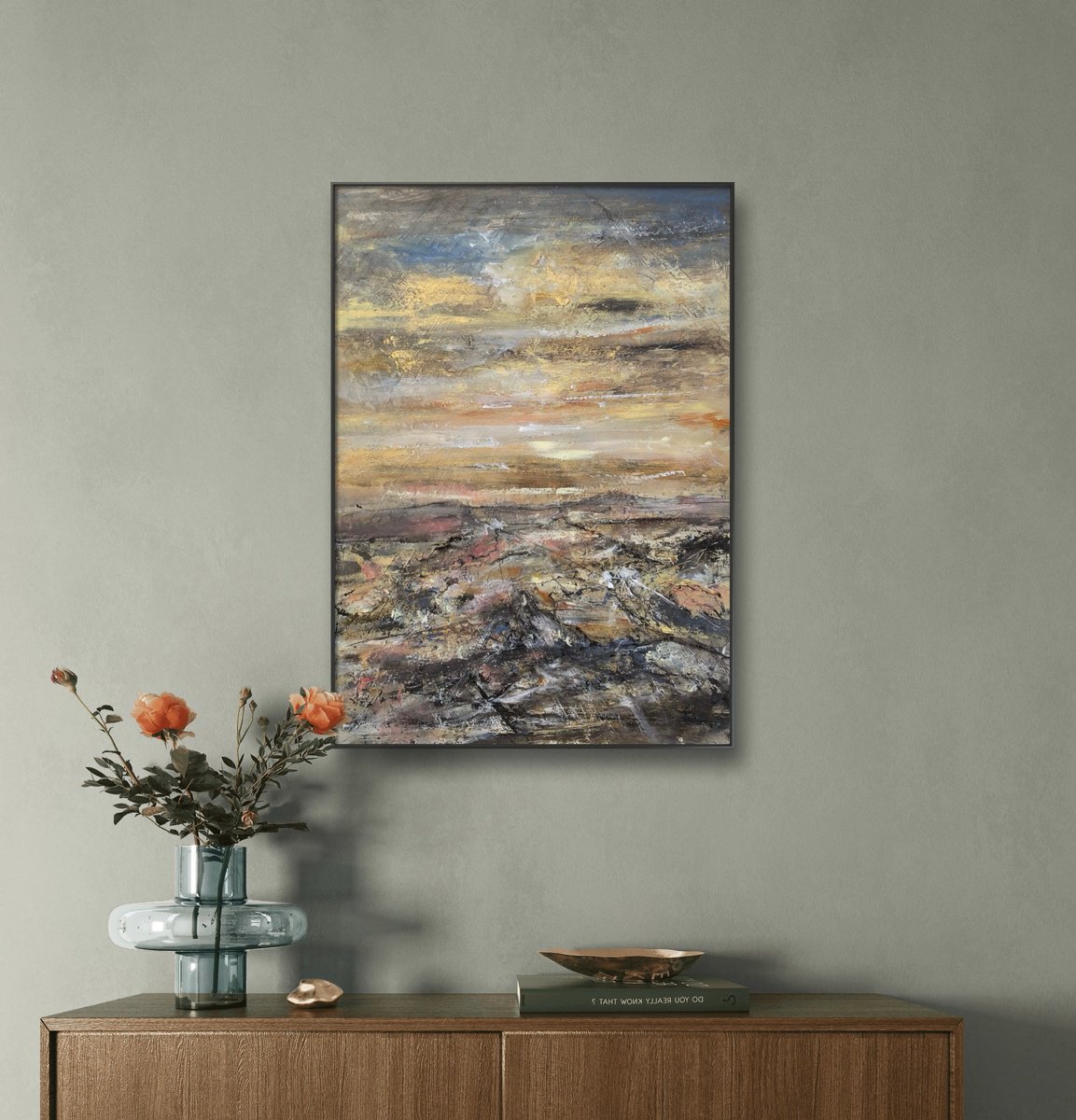 Impressionistic Landscape Acrylic Painting By Snezana Djordjevic, 8 X 11", The Moment In Time, Original Artwork