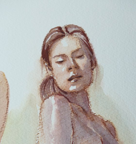 Seated female nude 2 poses
