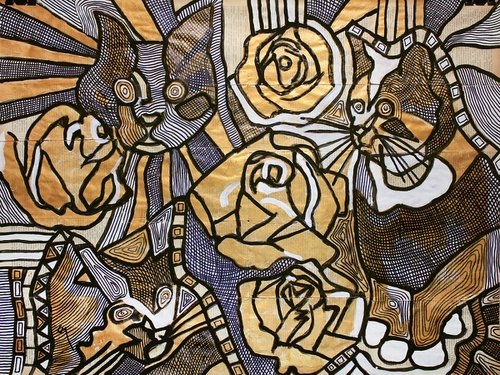 Cats and Roses. by Marat Cherny