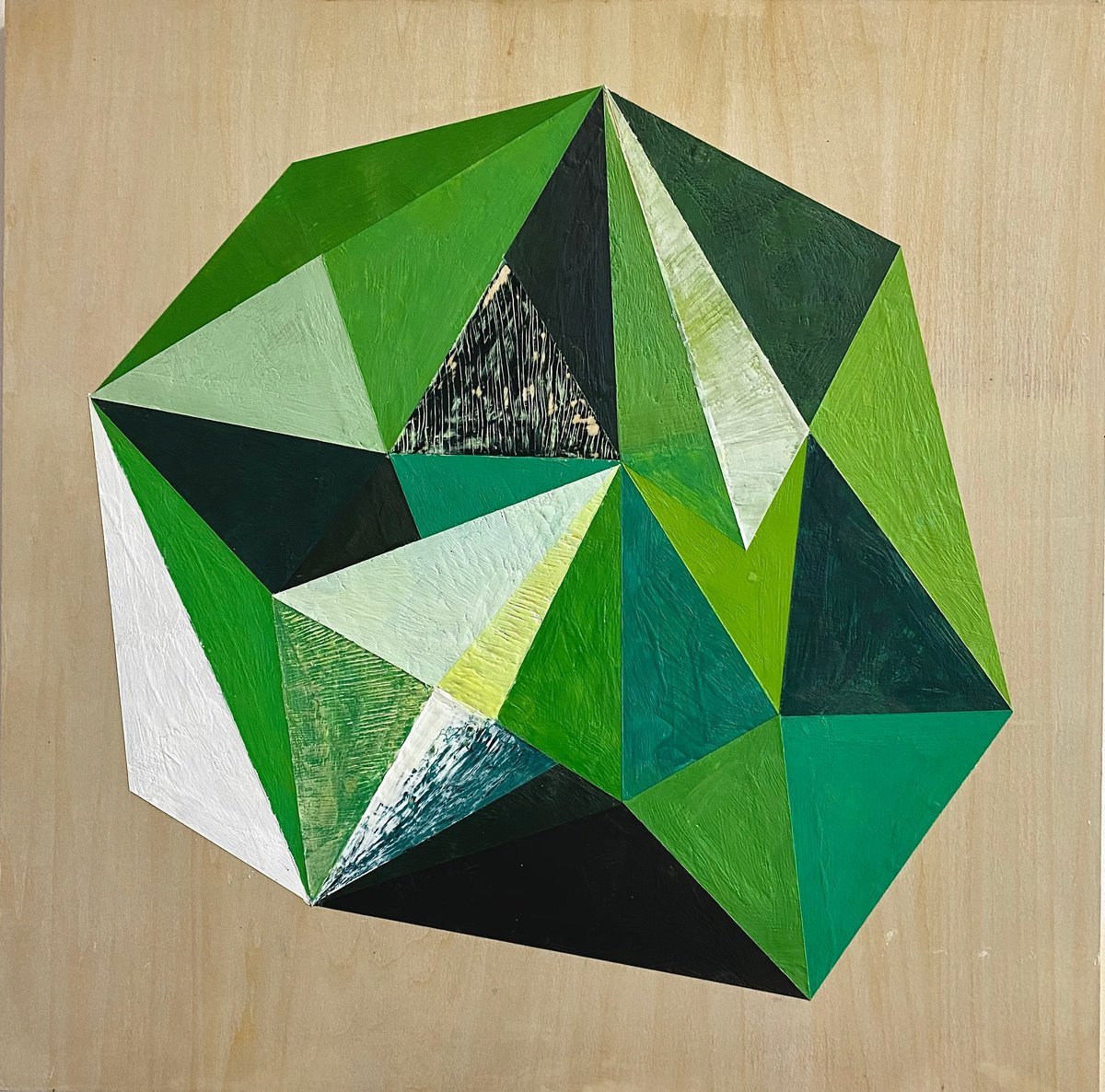 Geometric Abstract Painting By Domenica Brockman, 24 X 24, Atoll, Original Artwork