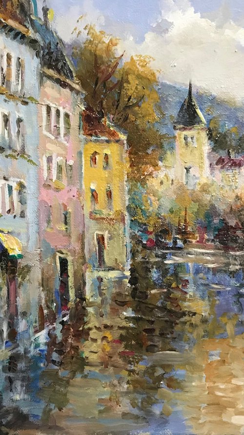 Village by the river by W. Eddie