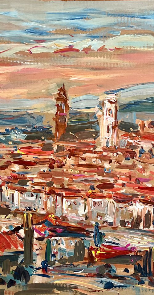 The Balcony of Florence 2022 Painting by Altin Furxhi