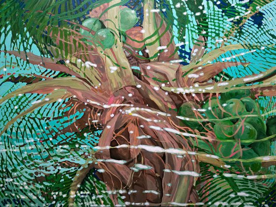 Flowing Palm Breezes 30x 40"