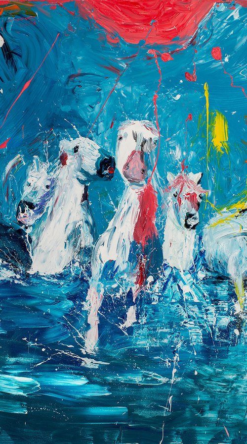 Horse painting - I WILL SURVIVE 200 x 150 x 4 cm| 78.74"x59.06" Equine art by Oswin Gesselli by Oswin Gesselli