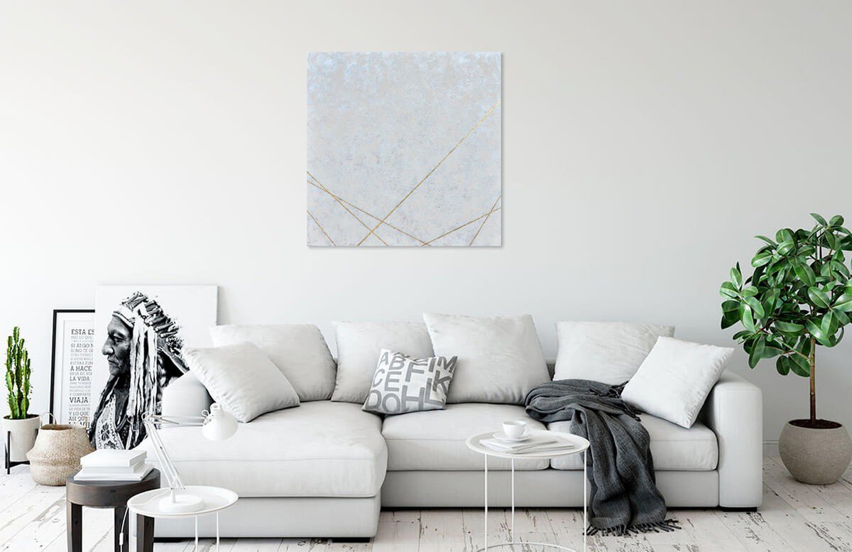 Gold lines on white by Anna Aboskalova
