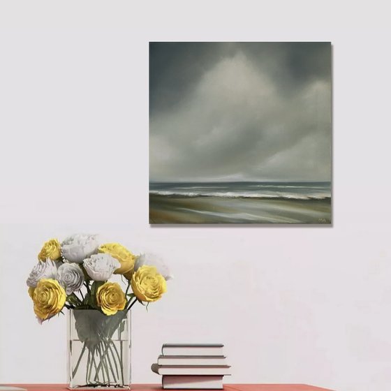 Where Worlds Meet - Original Seascape Oil Painting on Stretched Canvas