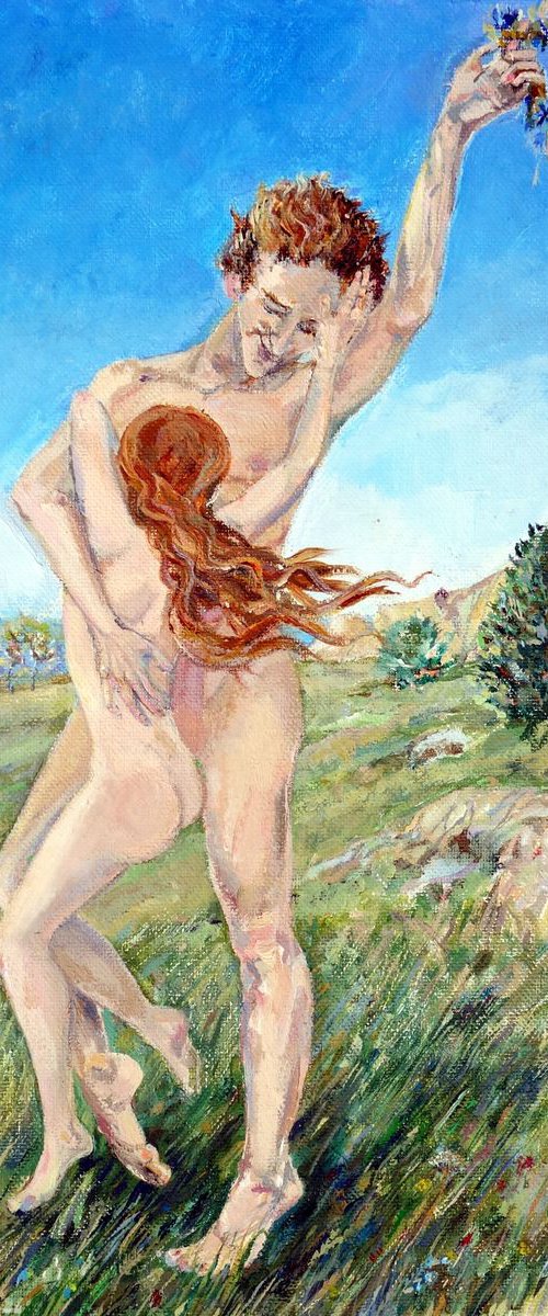 Satyr and Nymph on the Hill by Victoria Mironenko Myron