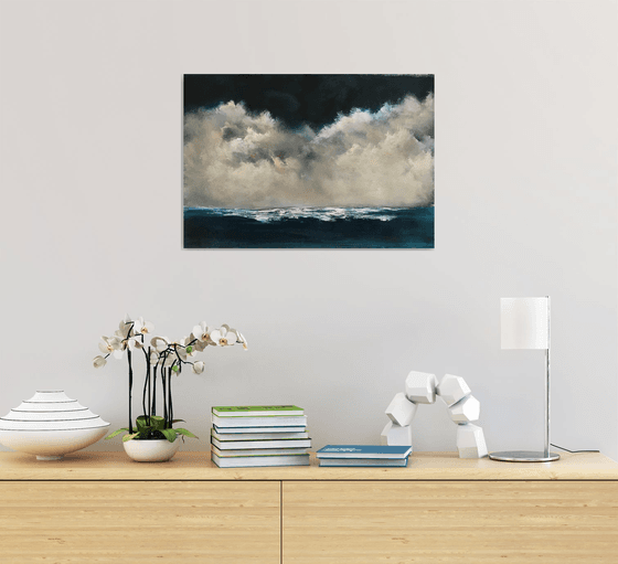 Seascape 'Across The Deep Blue II' On Card