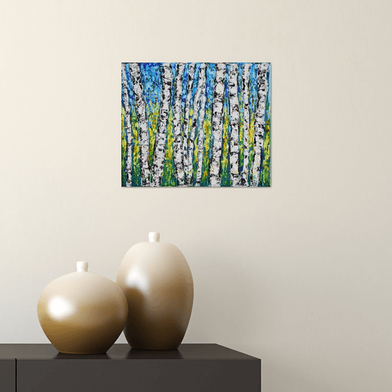 Aspen Trees - Modern Textured Abstract Gift Idea