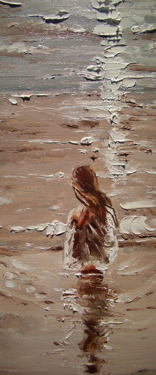 " GRAIN OF SAND ... " original painting palette knife GIFT MODERN URBAN ART OFFICE ART DECOR HOME DECOR GIFT IDEA by Monika Luniak