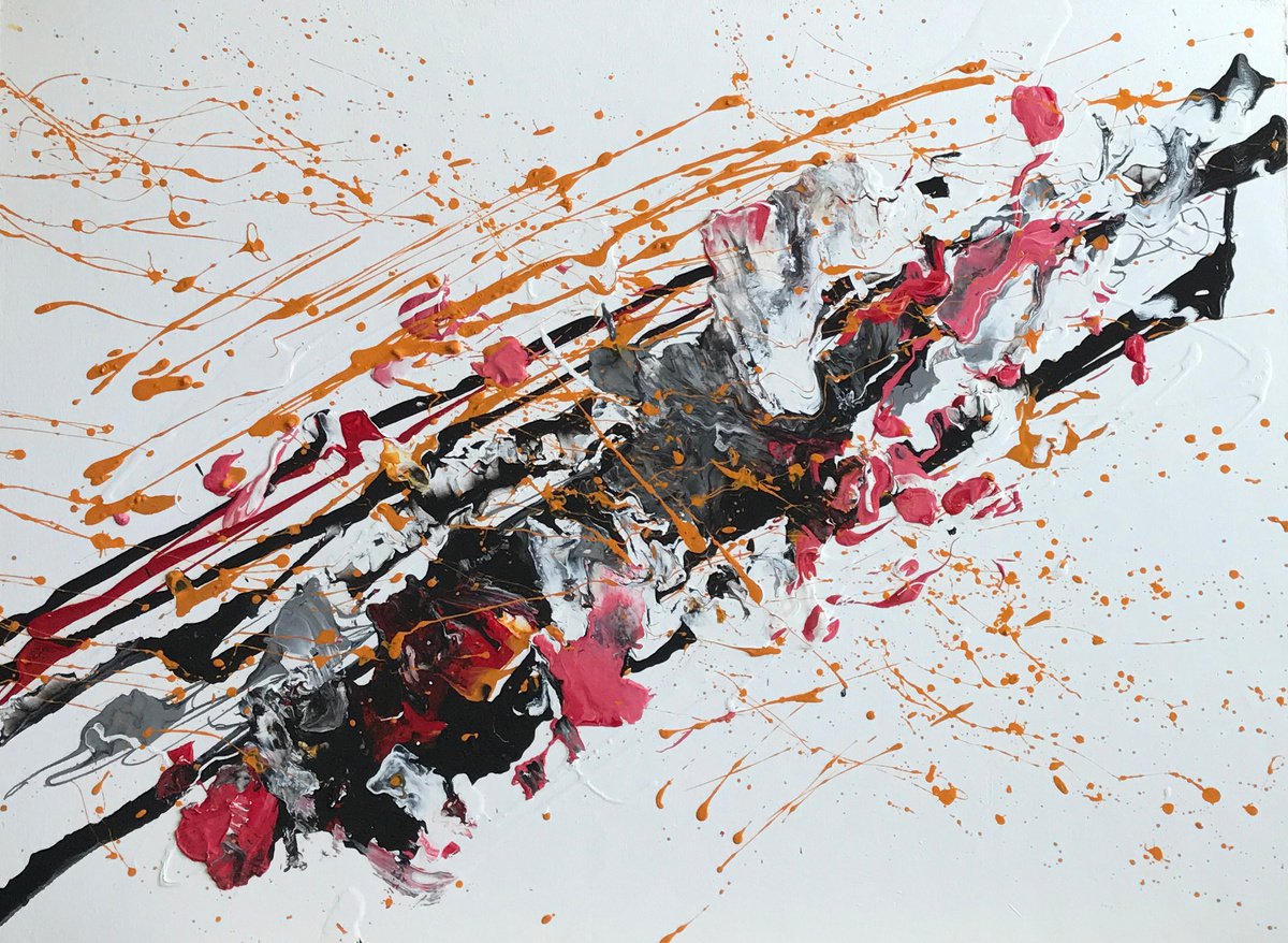 Expressive Abstract Acrylic Painting By Anastasia Terskih, 31 X 24, 366, Original Artwork