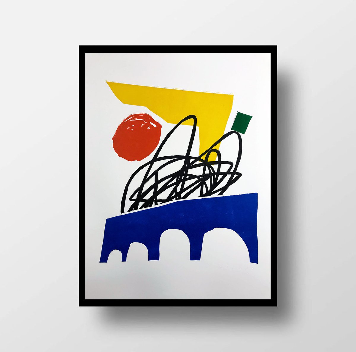 Expressive Abstract Linocut By V. Lishko, 24 X 33", Untitled, Original Artwork